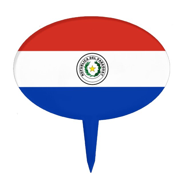 Paraguay flag cake topper (Front)