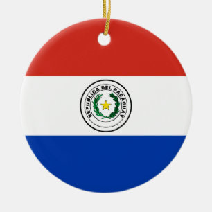 Paraguay flag ceramic ornament