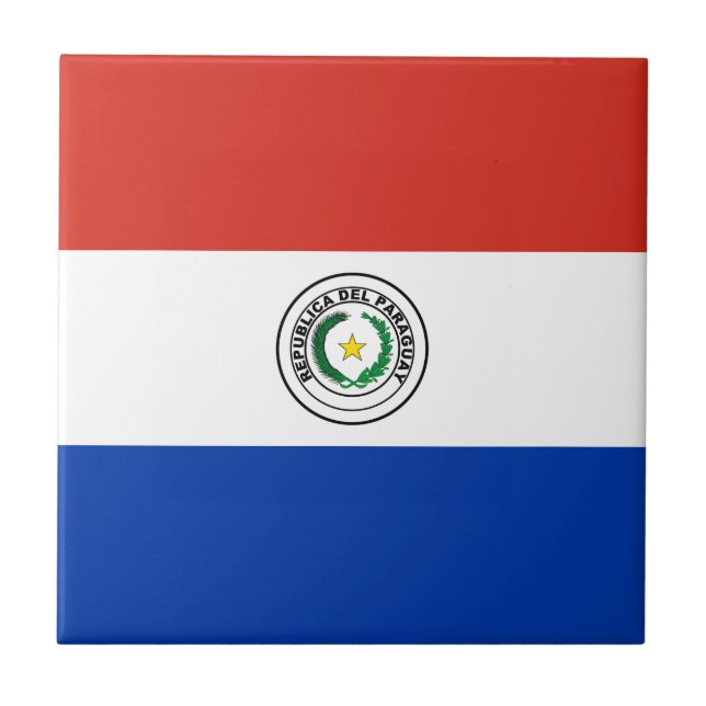 Paraguay Flag Ceramic Tile (Front)