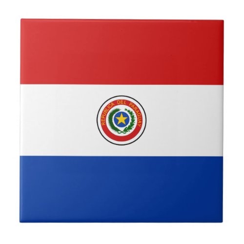 Paraguay Flag Ceramic Tile