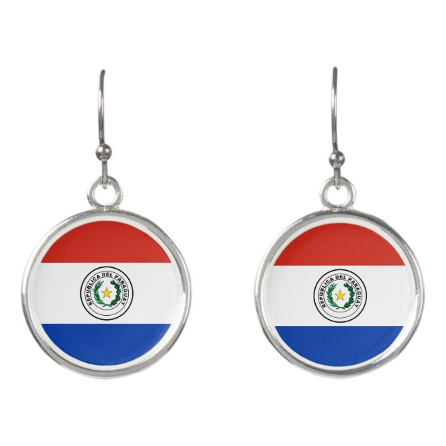 Paraguay flag earrings (Front)