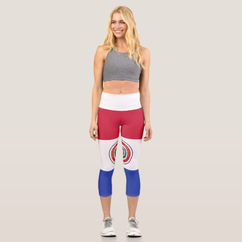 Paraguay Flag Emblem Capri Leggings