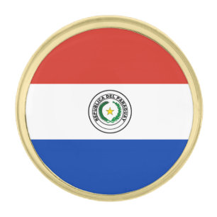 Paraguay Flag Gold Finish Lapel Pin