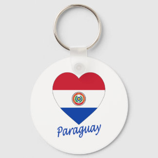Paraguay Flag Heart Keychain