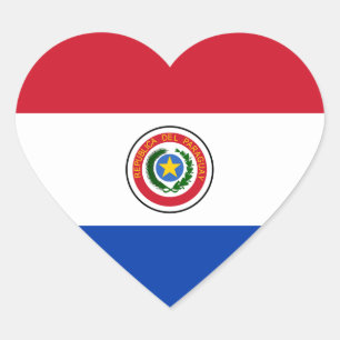 Paraguay Flag Heart Sticker