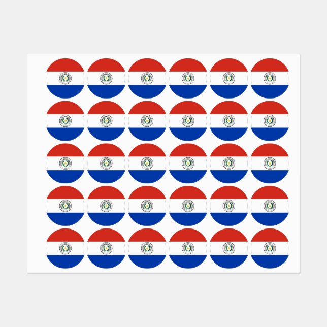 Paraguay flag labels (Sheet)