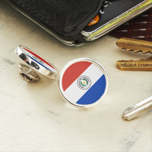 Paraguay flag lapel pin (In Situ)