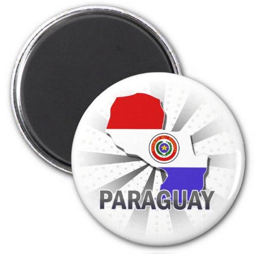 Paraguay Flag Map 20 Magnet