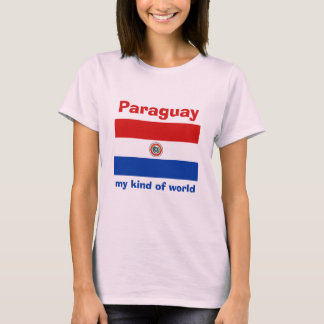 Paraguay Flag + Map + Text T-Shirt