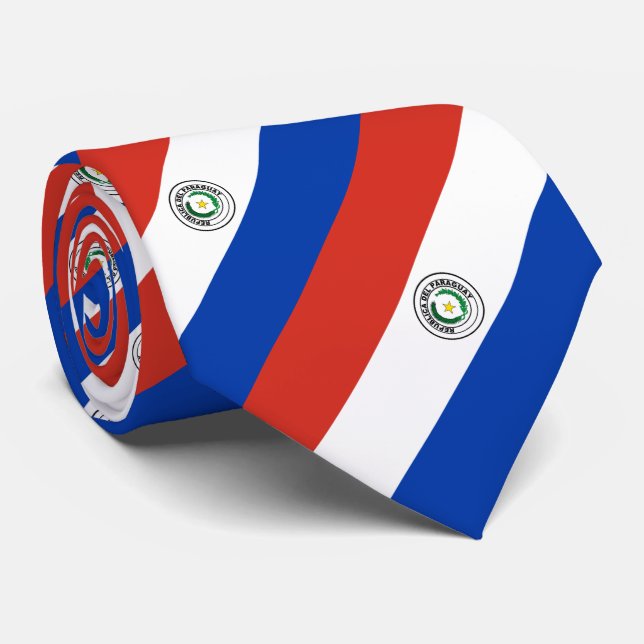 Paraguay Flag Neck Tie (Rolled)