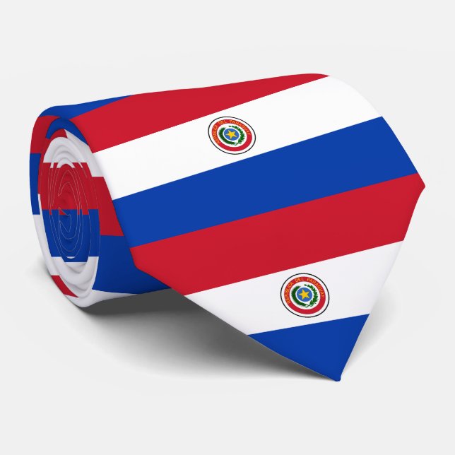 Paraguay flag neck tie (Rolled)