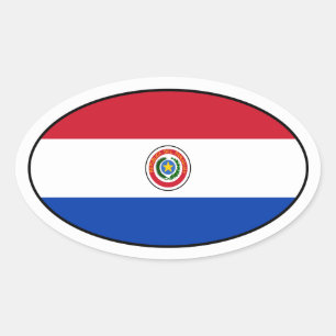 Paraguay Flag Oval Sticker