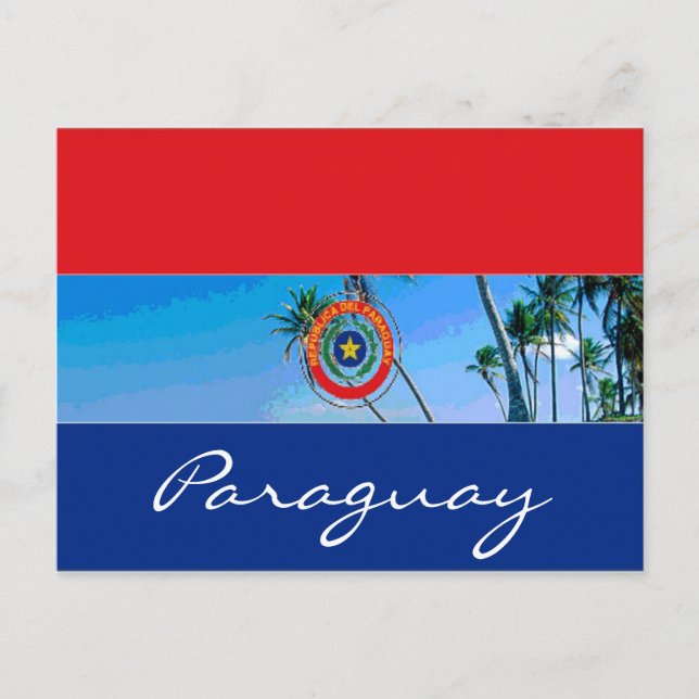 Paraguay flag postcard (Front)