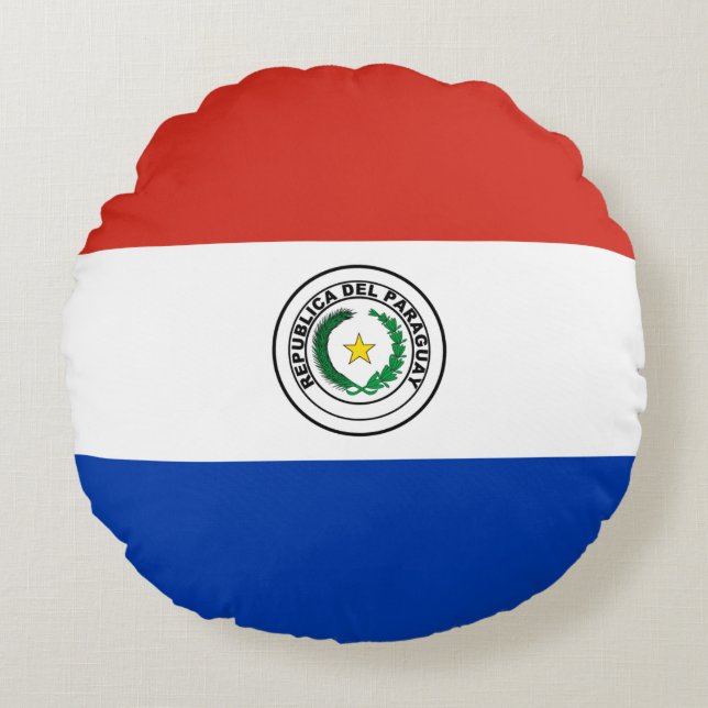Paraguay Flag Round Pillow (Front)