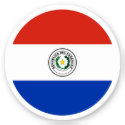Paraguay Flag Round Sticker