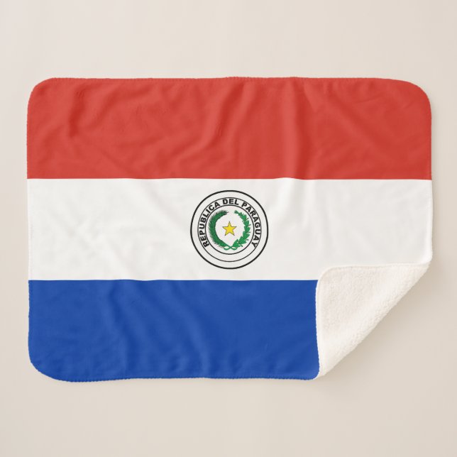 Paraguay Flag Sherpa Blanket (Front (Horizontal))