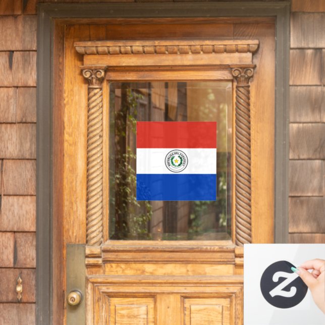 Paraguay flag window cling (Home Door)