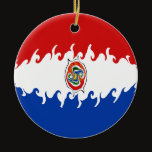 Paraguay Gnarly Flag Ceramic Ornament