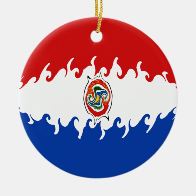 Paraguay Gnarly Flag Ceramic Ornament (Front)