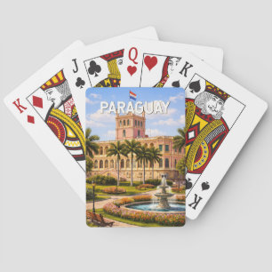 Paraguay Illustration Travel Art Vintage Poker Cards