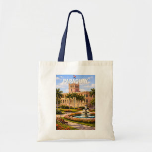 Paraguay Illustration Travel Art Vintage Tote Bag
