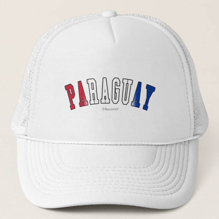 Paraguay in National Flag Colors Mesh Hat