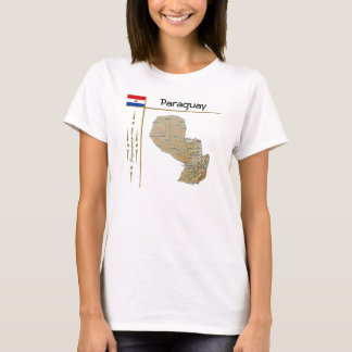 Paraguay Map + Flag + Title T-Shirt