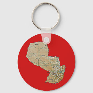 Paraguay Map Keychain