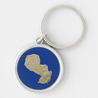 Paraguay Map Keychain