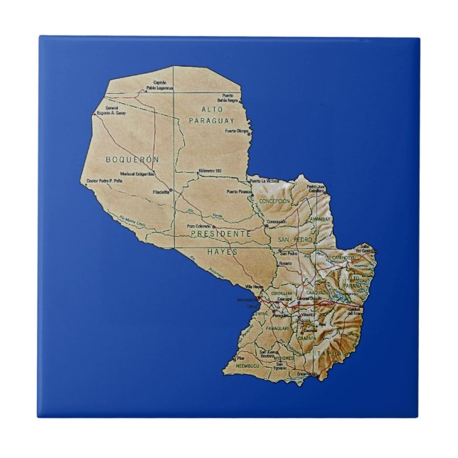 Paraguay Map Tile (Front)