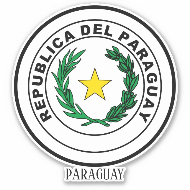 Paraguay National Coat Of Arms Patriotic Sticker (Front)