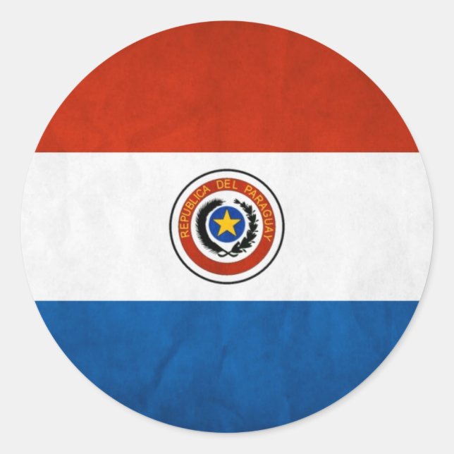 Paraguay National Flag Classic Round Sticker (Front)