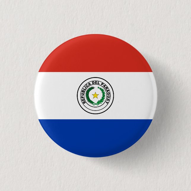 Paraguay (Paraguayan) Flag Button (Front)