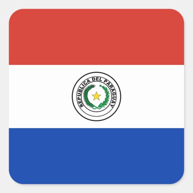 Paraguay (Paraguayan) Flag Square Sticker (Front)