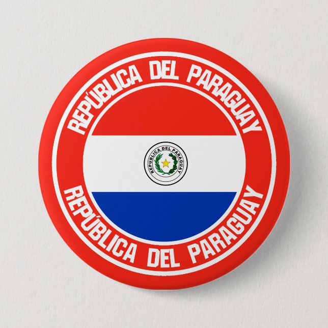 Paraguay Round Emblem Button (Front)