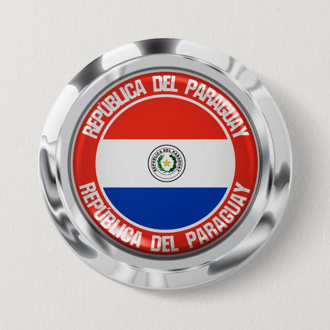 Paraguay Round Emblem Button (Front)