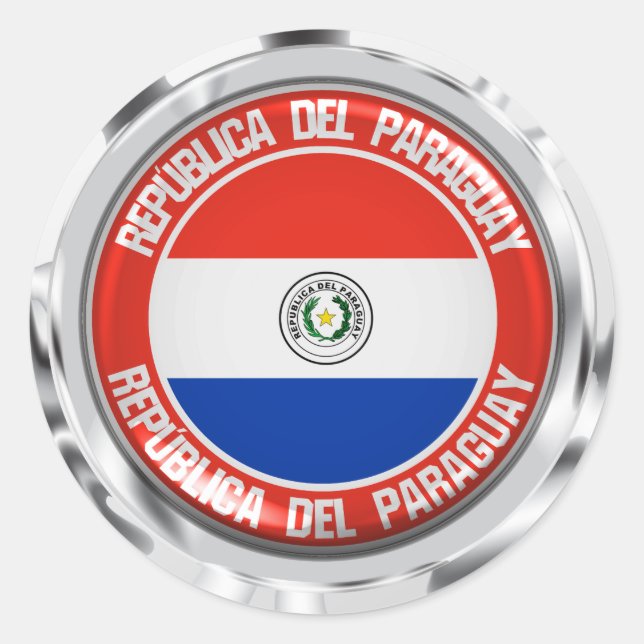 Paraguay Round Emblem Classic Round Sticker (Front)