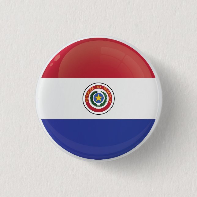 Paraguay  Round Icon Flag Button (Front)