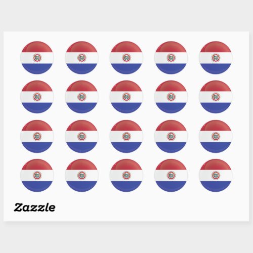 Paraguay  Round Icon Flag Classic Round Sticker