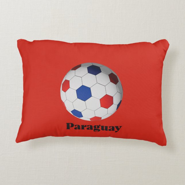 Paraguay Soccer Accent Pillow (Back)