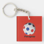 Paraguay Soccer Keychain