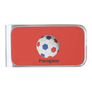 Paraguay Soccer Silver Finish Money Clip