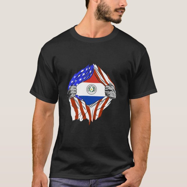 Paraguay USA Chest America Paraguayan Pride Paragu T-Shirt (Front)