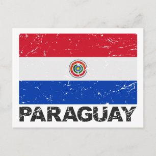 Paraguay Vintage Flag Postcard