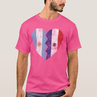Paraguayan Argentinian Flag Heart  Argentina Parag T-Shirt