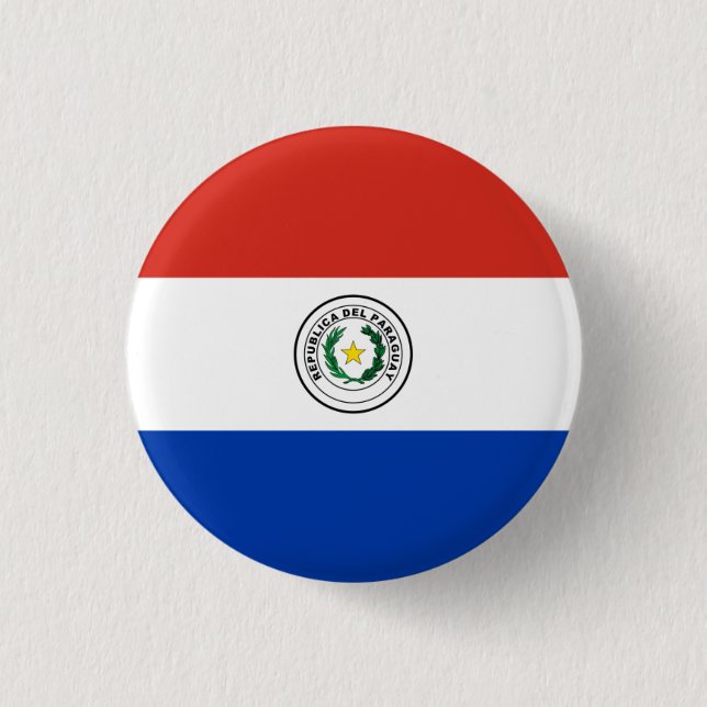 Paraguayan Flag, Flag of Paraguay Button (Front)