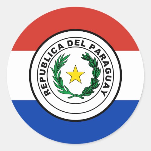 Paraguayan Flag  Seal Flag of Paraguay Classic Round Sticker