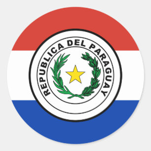 Paraguayan Flag & Seal, Flag of Paraguay Classic Round Sticker
