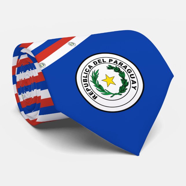 Paraguayan Flag & Seal, Flag of Paraguay Neck Tie (Rolled)