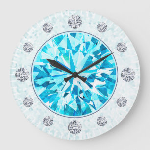 Paraiba Tourmaline Turquoise Gemstone Large Clock